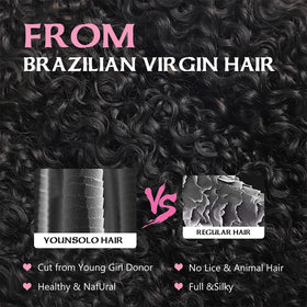 Younsolo Burmese curly hair bundles water wave 24in for dramatic length and bounce.