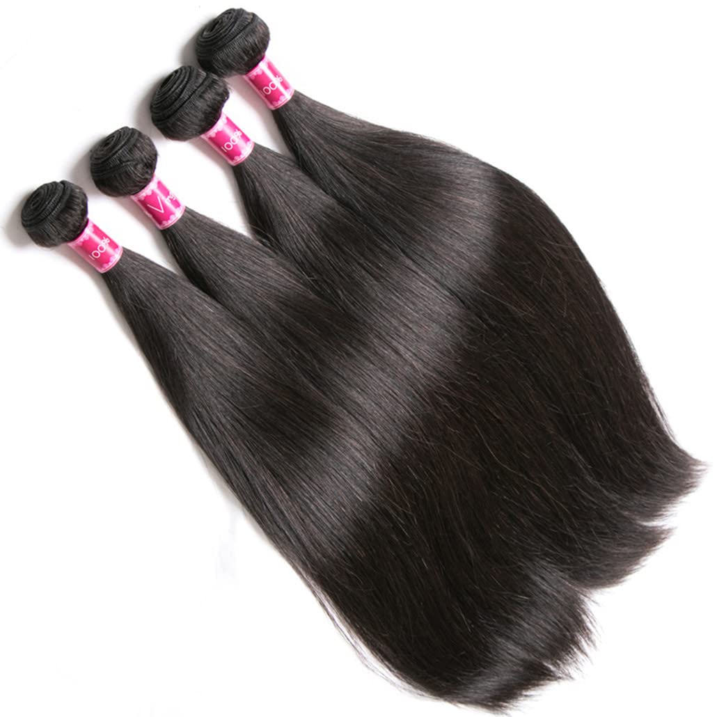 Younsolo natural black straight bundles can be dyed or styled for multiple looks