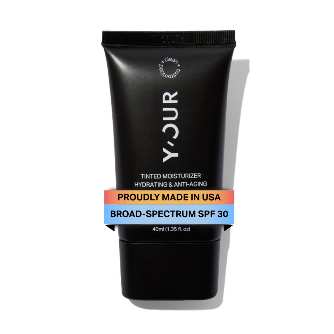 Y'OUR tinted moisturizer SPF 30 bottle showing natural coverage and sun protection