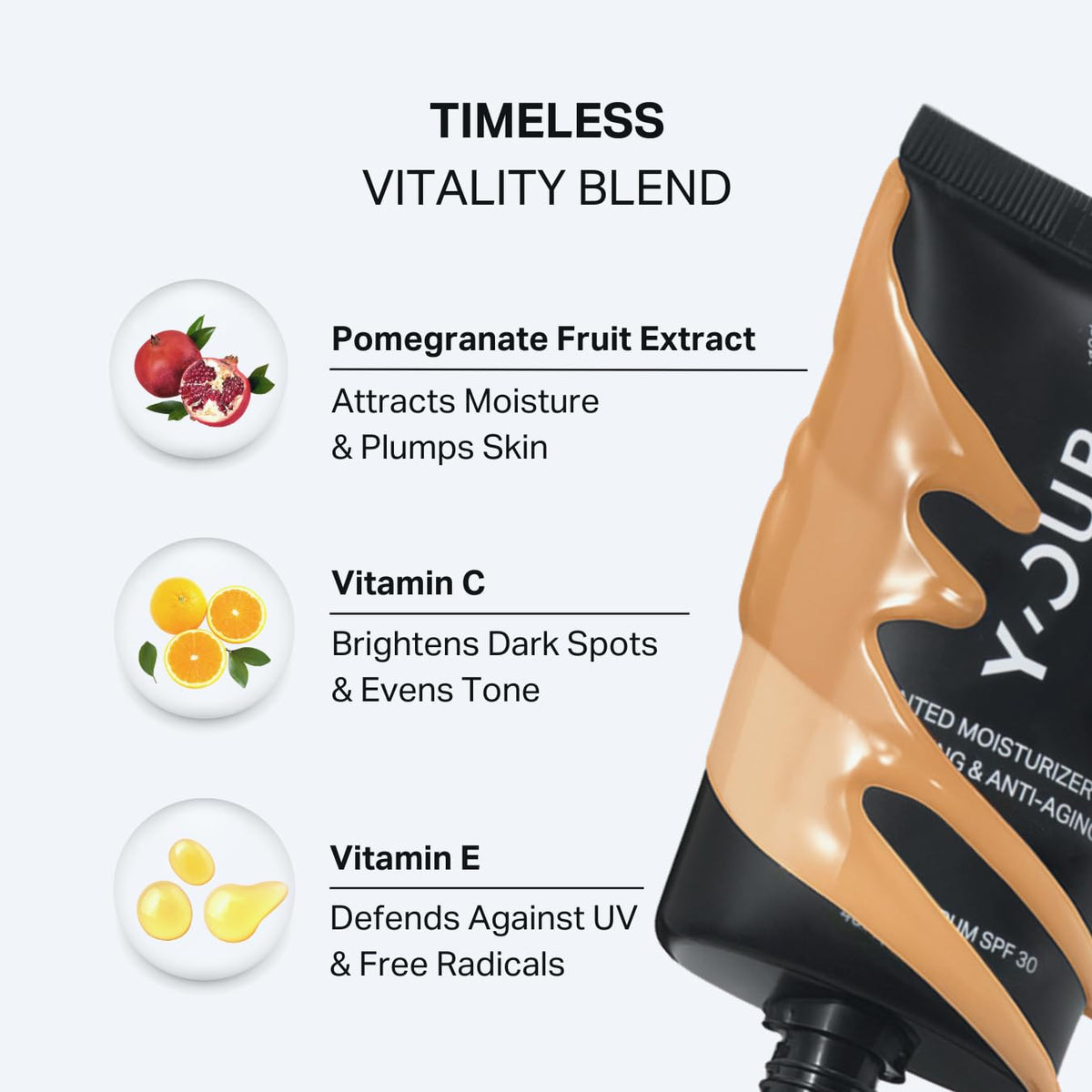 Y'OUR tinted moisturizer cap detail emphasizing secure, mess-free design