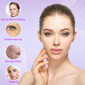 YourMate high-frequency glass tube targets forehead and cheeks for gentle revitalization.