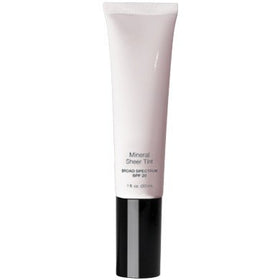 YourNameCosmetics Mineral Sheer Tint Natural Glow bottle provides even skin tone with light sun protection.