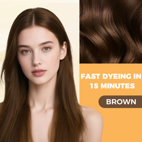 YOURTONE brown hair dye shampoo gray hair coverage image showing blending