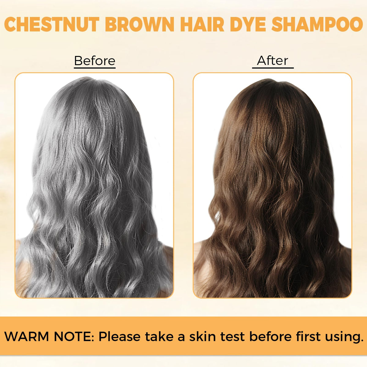 YOURTONE chestnut brown hair dye shampoo application scene demonstrates quick color in 15 minutes