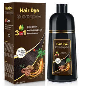 YOURTONE Hair Dye Shampoo Chestnut Brown bottle pour shows convenient color application at home.