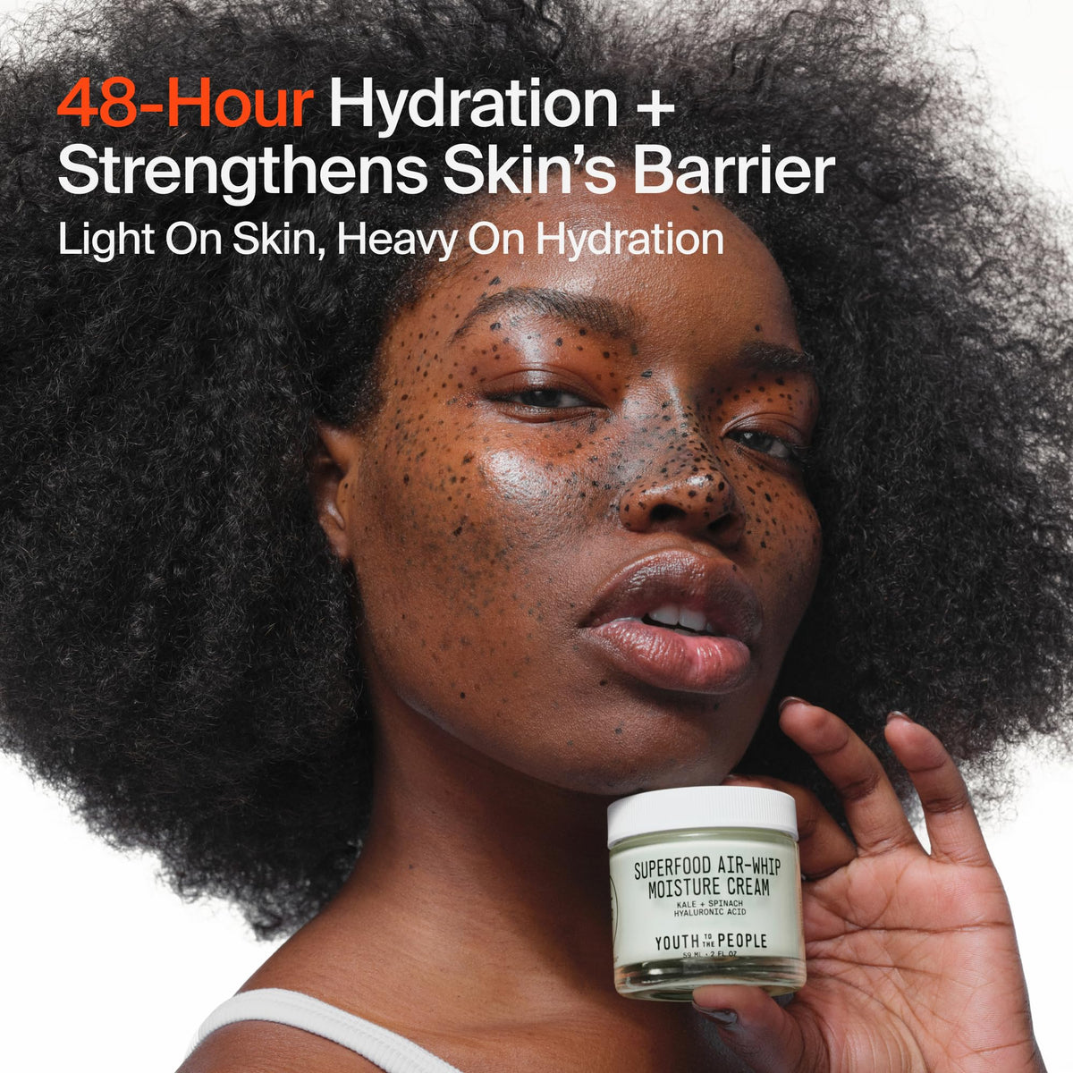 Youth To The People Air-Whip Moisture Cream jar closeup showing creamy, non-greasy texture for daily use.