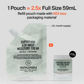 Youth To The People air-whip moisture cream texture shown for quick absorption.