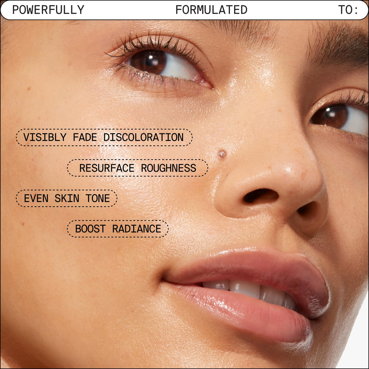 Dropper application of Youth To The People Kombucha + 10% AHA Exfoliant shows fragrance-free serum