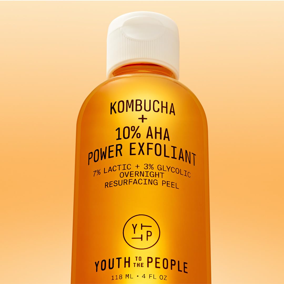 Night routine setup with Youth To The People exfoliant for evening care