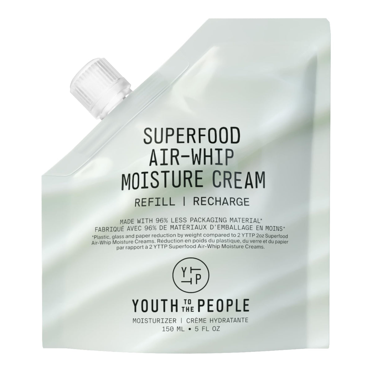 Youth To The People refill bottle closeup for sustainable skincare routines.
