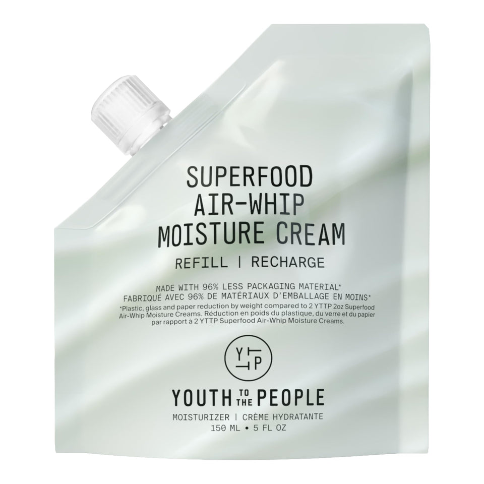 Youth To The People refill bottle closeup for sustainable skincare routines.