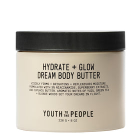 Youth To The People Superberry Hydrate Glow Dream Body Butter bottle—promising radiant hydration.