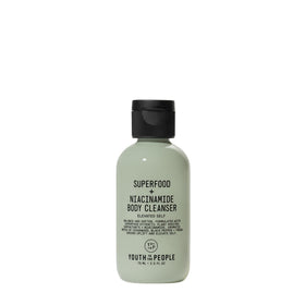 Youth To The People superfood body wash bottle showcases antioxidant-rich cleansing.
