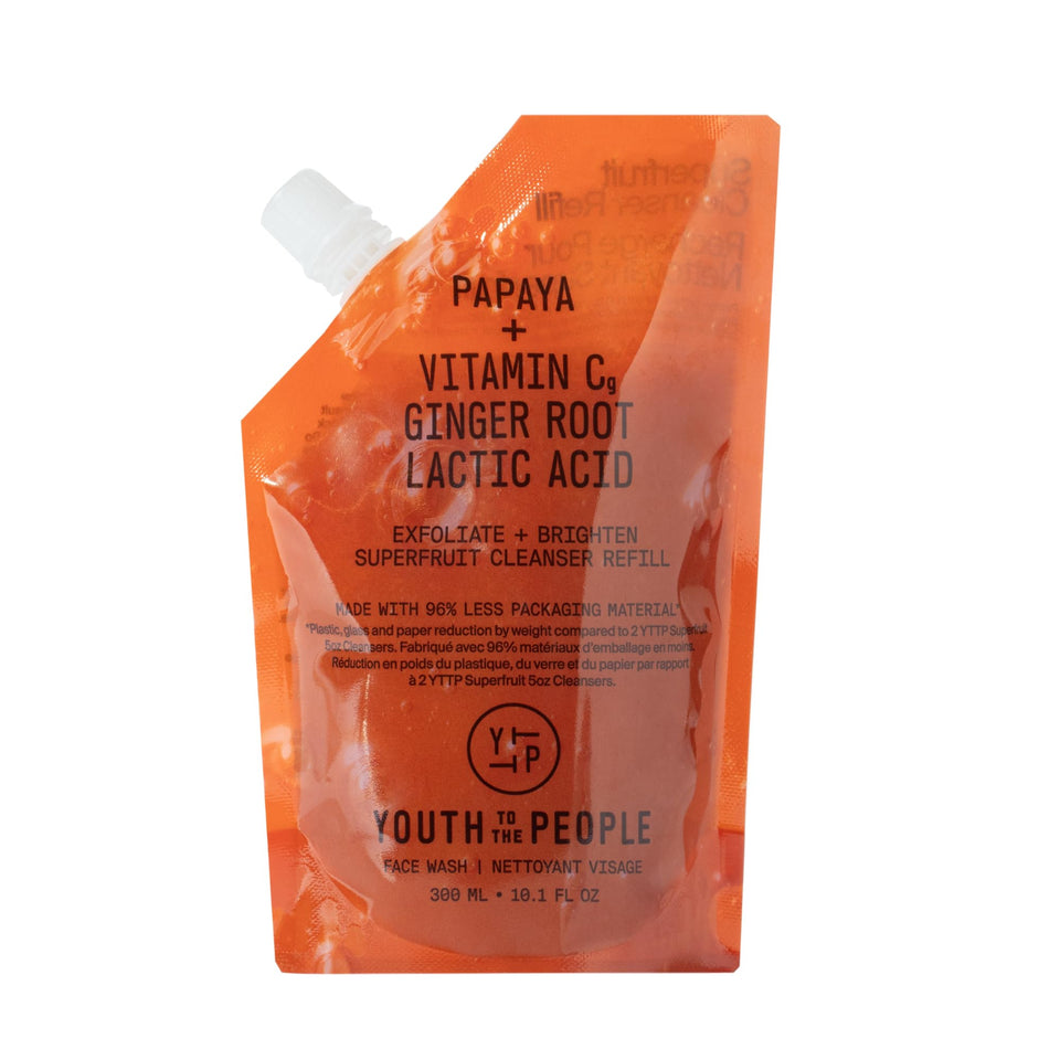 Youth To The People Superfruit Cleanser bottle pour for a refreshing cleanse