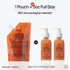 Youth To The People Superfruit Cleanser low foam gel lather for gentle exfoliation