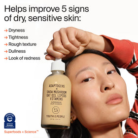 Youth To The People Supershroom cleanser pump bottle ready for daily calming routine.