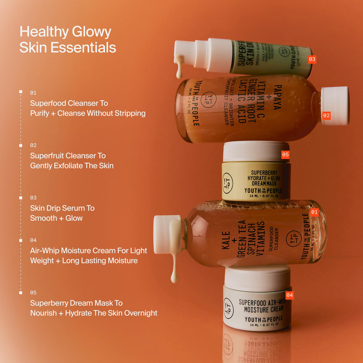 Youth To The People Superfruit Cleanser tube offers gentle exfoliation for refreshed skin.