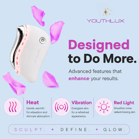 YOUTHLUX ProSculpt contoured design emphasizes precise facial shaping and smooth gliding.