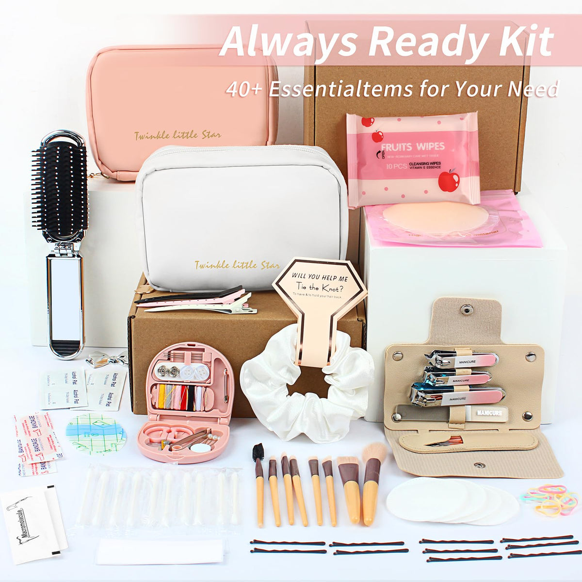 YouxuanAio bridal makeup bag survival kit for quick touch-ups on the go