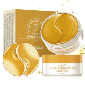 YOYORY 24k gold under-eye patches close-up for deep hydration and renewal
