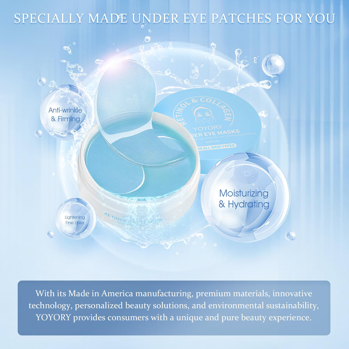YOYORY blue tinted hydrogel formula smoothing the eye contour