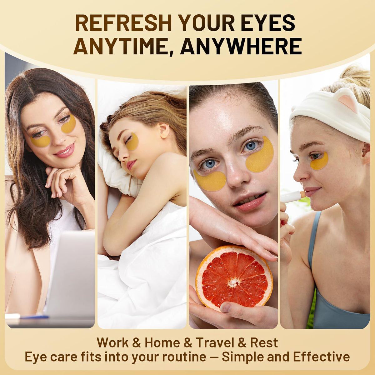 YOYORY hydrogel texture detail emphasizing soothing, cooling eye-care sensation