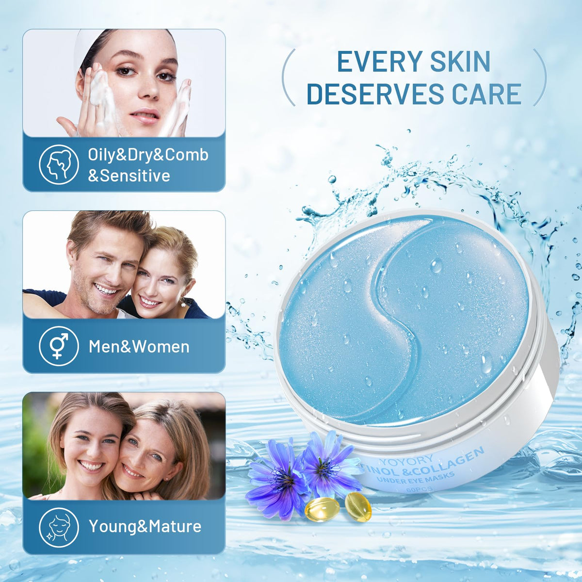YOYORY skin-firming eye patches in action