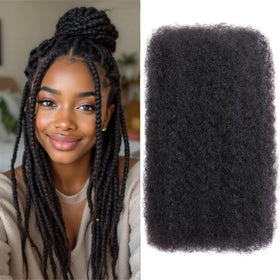 Ypxuda Afro Kinkys bulk hair front view in 16-inch length for dreadlock styling