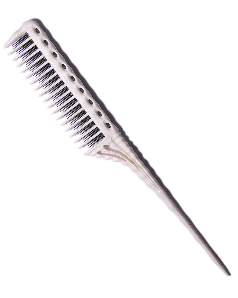 YS Park 150 Teasing Comb white front view for gentle backcombing and volume control