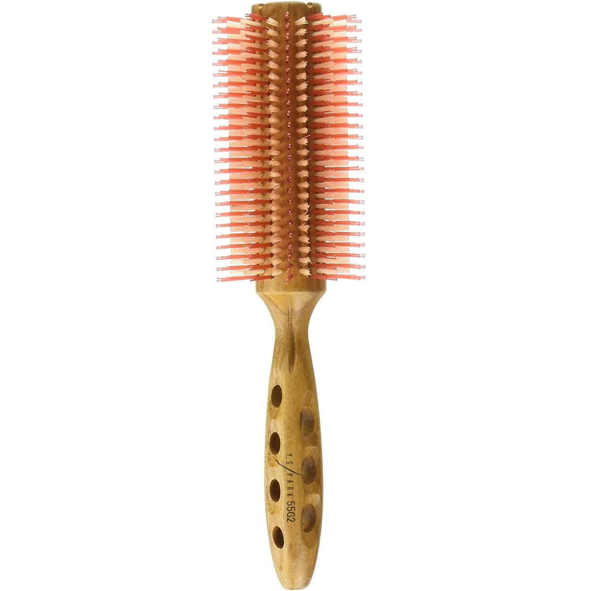 Y.S. Park G Series Curl Shine Round Brush with wooden barrel for smooth styling.