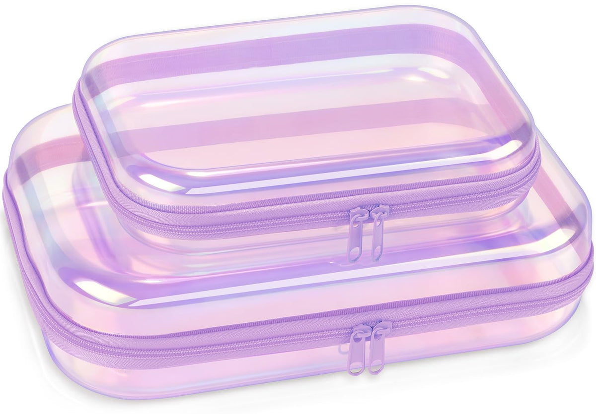 YSHXNX clear hard shell case for quick access to toiletries.
