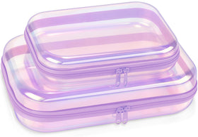 YSHXNX clear hard shell case for quick access to toiletries.