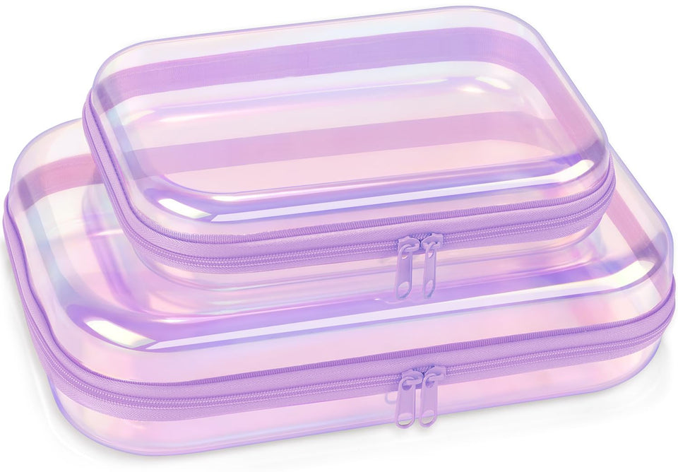 YSHXNX clear hard shell case for quick access to toiletries.