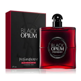 YSL Black Opium Over Red spray application shows easy to target pulse points for lasting scent