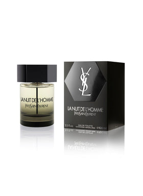 Yves Saint Laurent La Nuit de L'Homme packaging box, premium presentation.