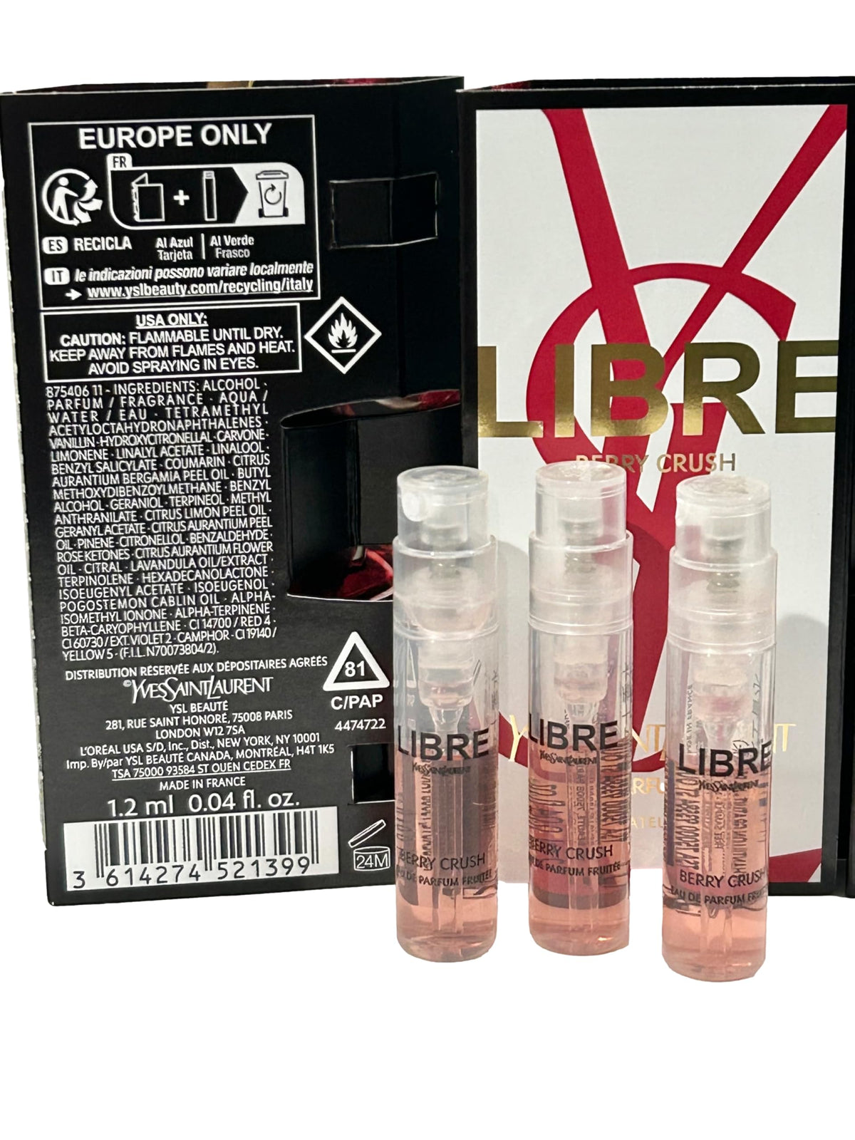 Travel size YSL Libre Berry Crush for convenient day-to-day scent samples.