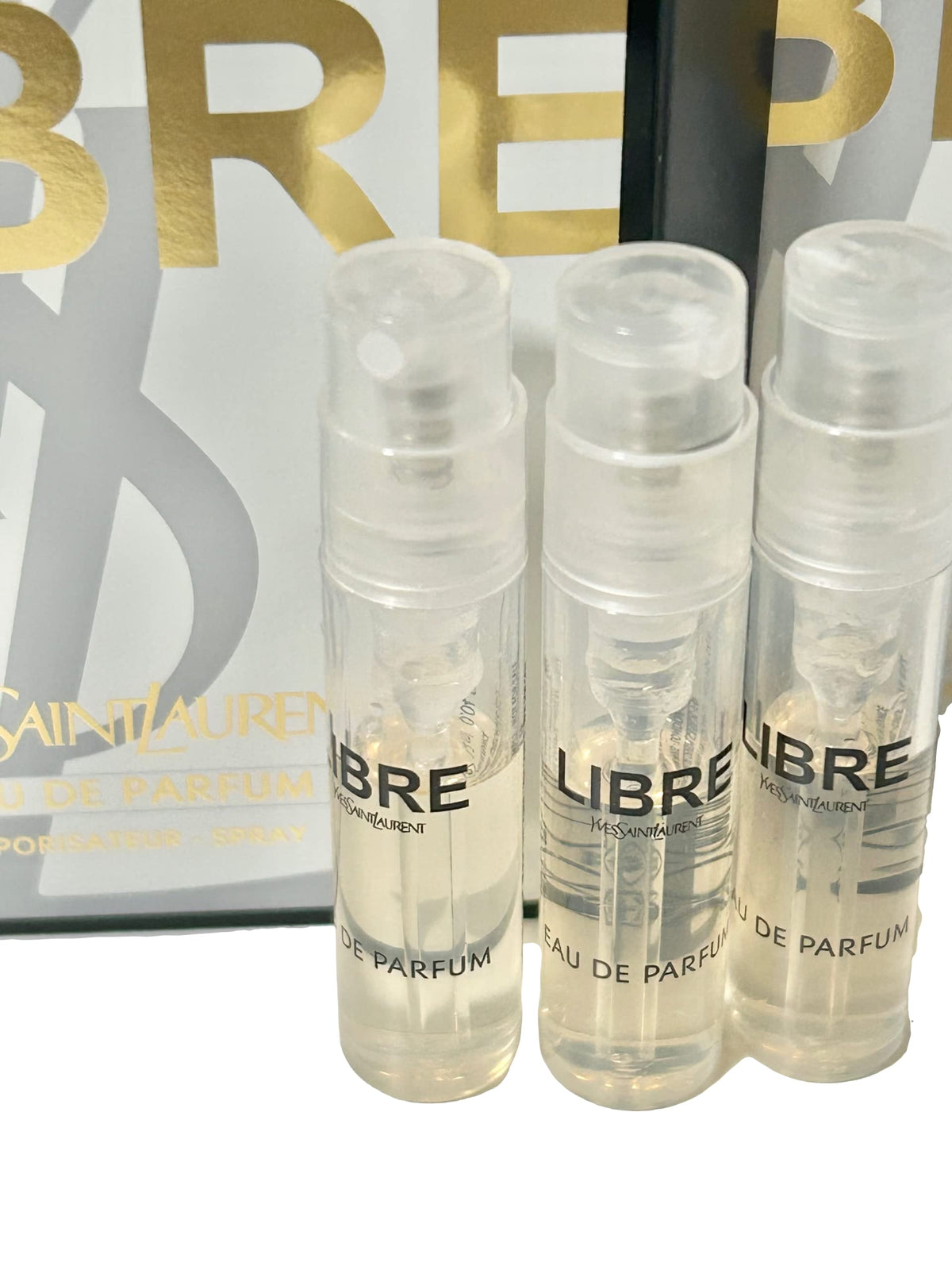 YSL Libre in-hand sample application on wrist.