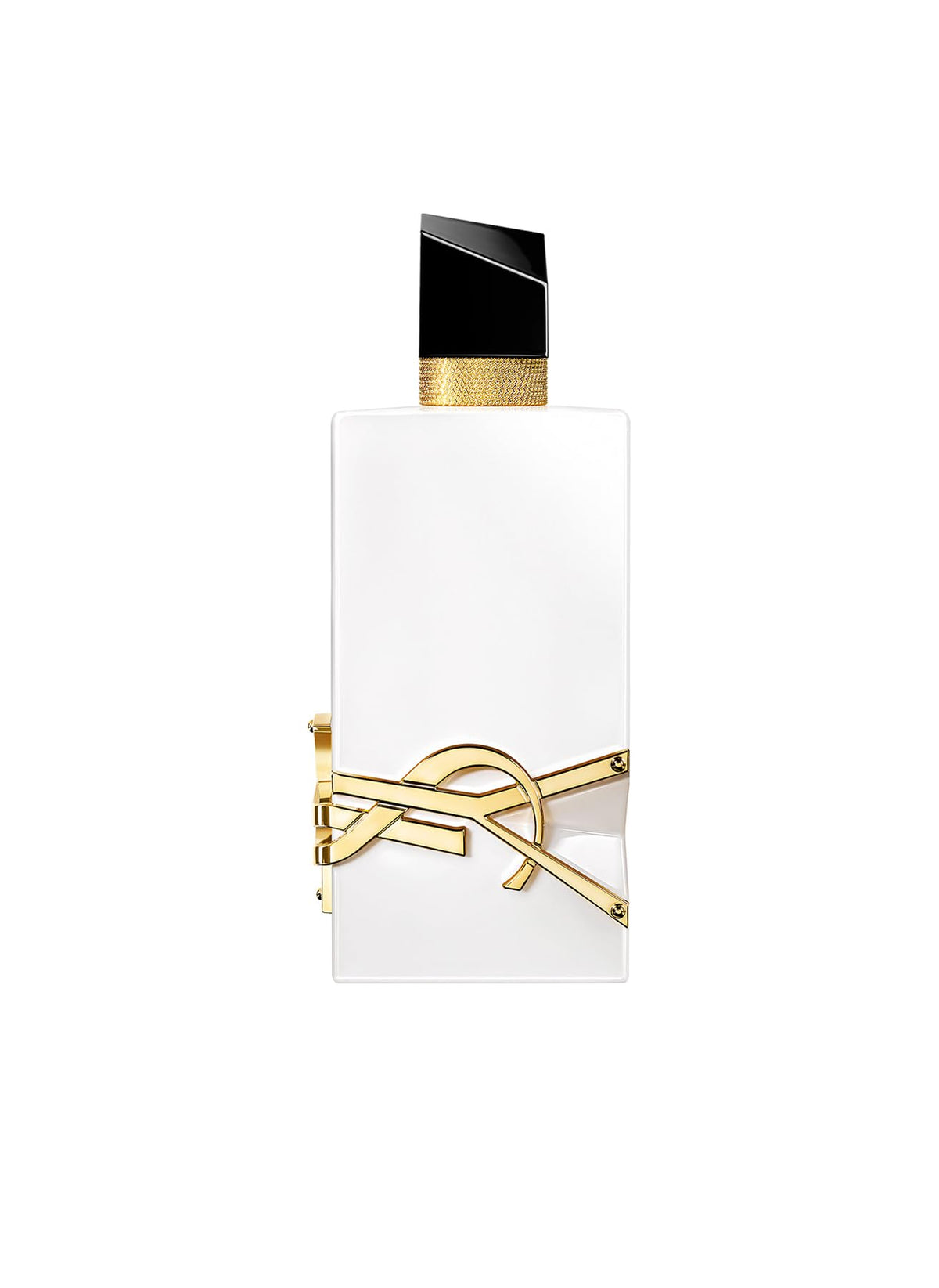 YSL Libre Nude Water bottle close-up highlighting radiant white glass and summer freshness.