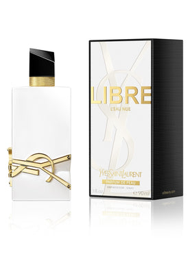 YSL Libre Nude Water bottle on light backdrop for alcohol-free skin-friendly scent.