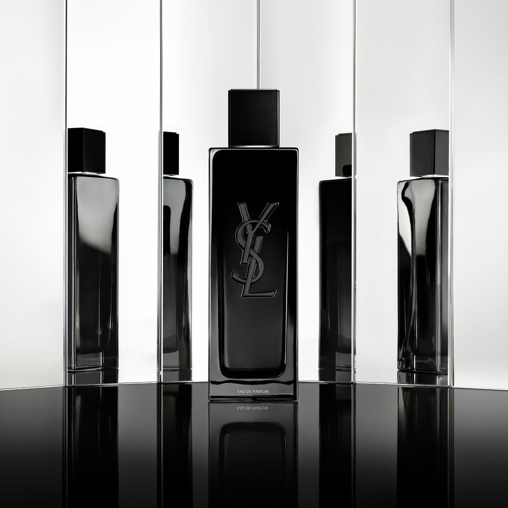 YSL MYSLF bottle with cap removed, illustrating the refill feature.