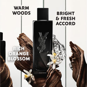 YSL MYSLF refill box highlighting the refillable bottle option.