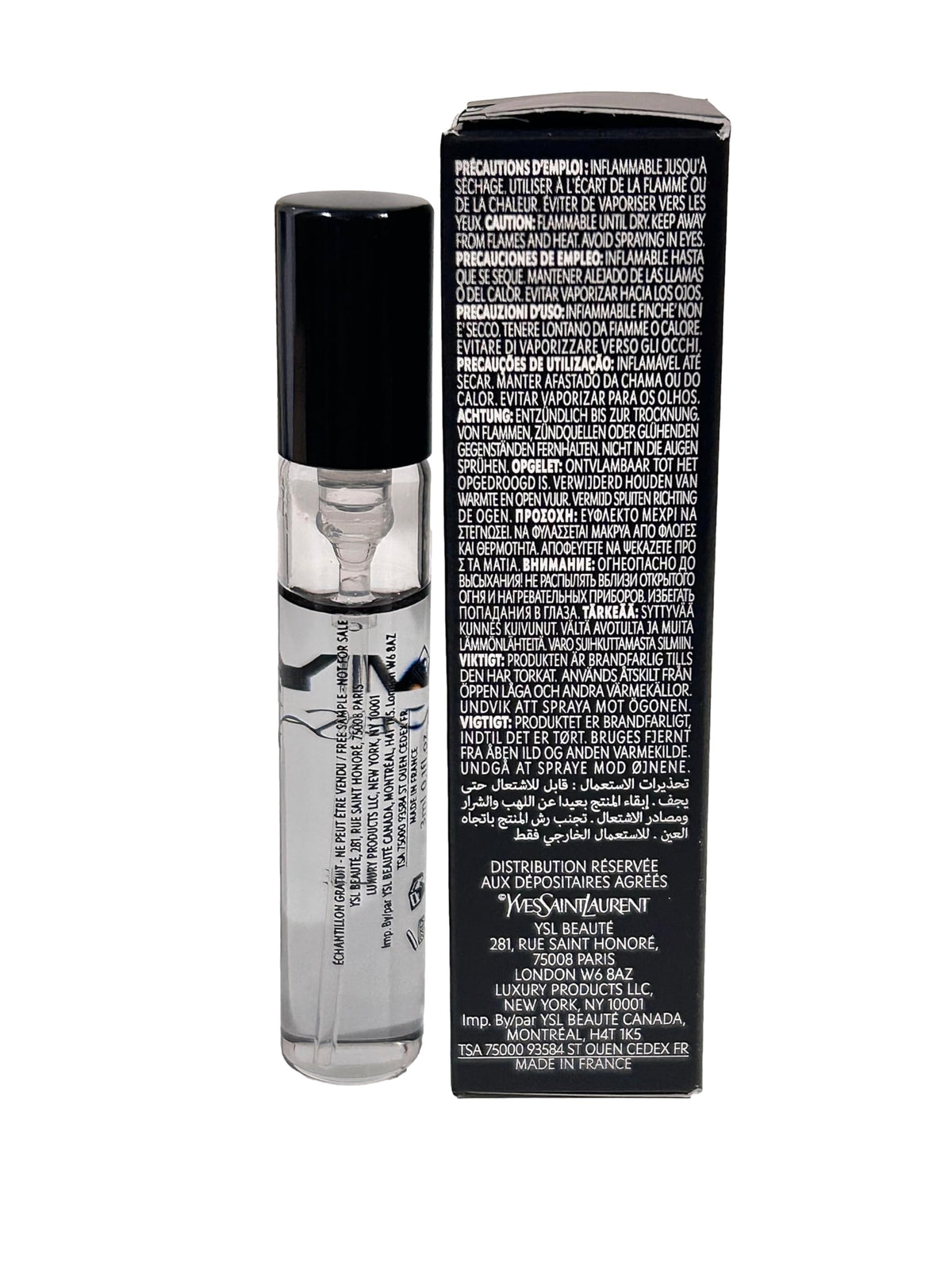 YSL MYSLF LE PARFUM packaging detail travel-friendly scent presentation.