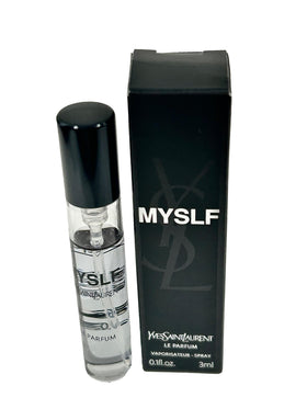 YSL MYSLF LE PARFUM travel-size 3ml bottle, compact luxury for daily use.