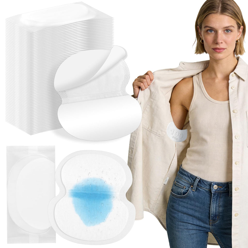 YSSPPOY armpit sweat pads in packaging close-up, hygienic single-pack design