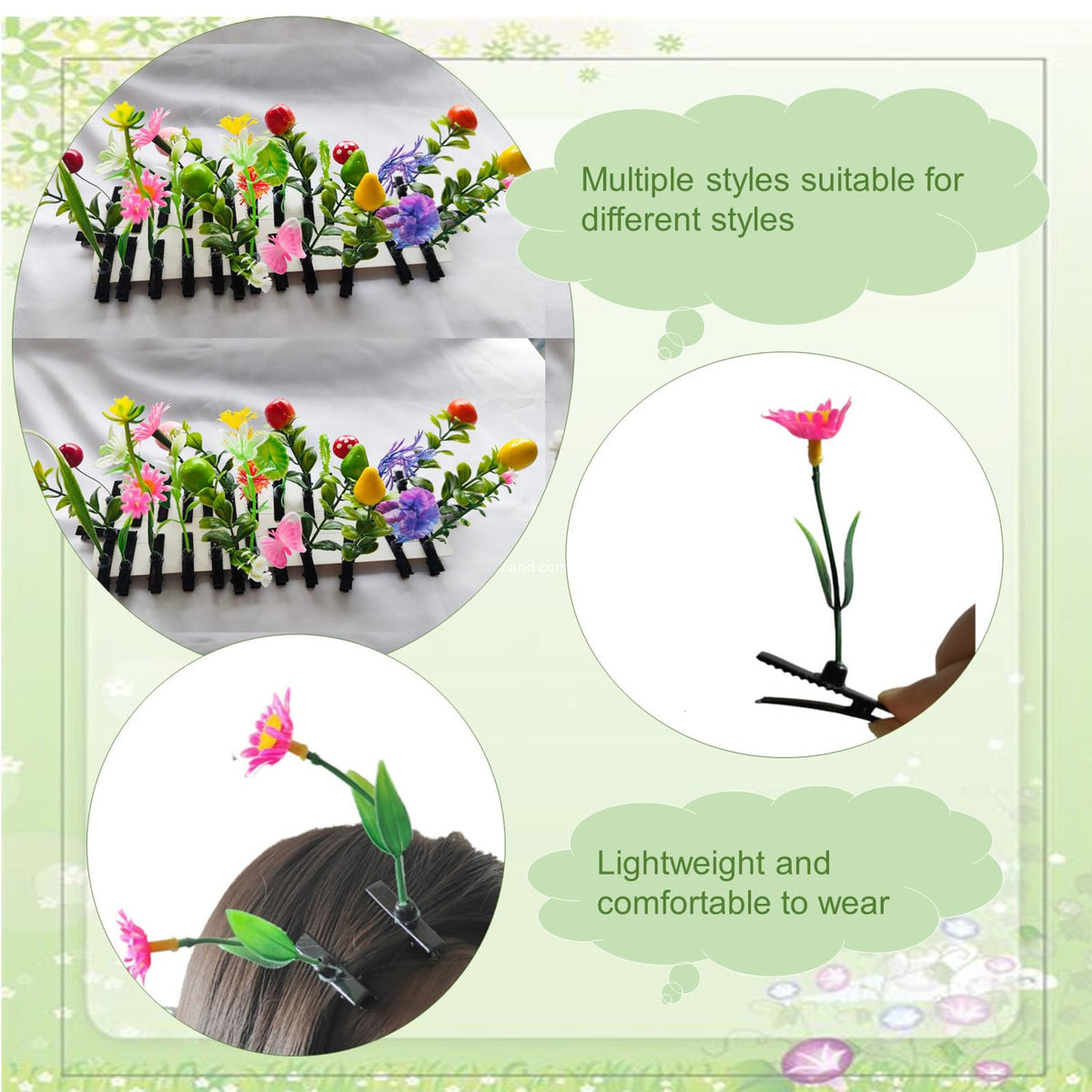 Yszhijia grass sprout clip provides light, comfortable decoration for casual outfits.