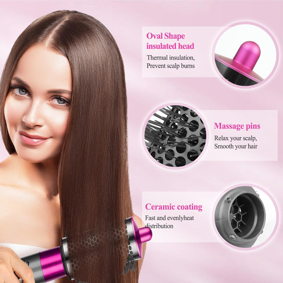 YTCHYYSK Brush for Dyson Airwrap Rose supports even heat distribution