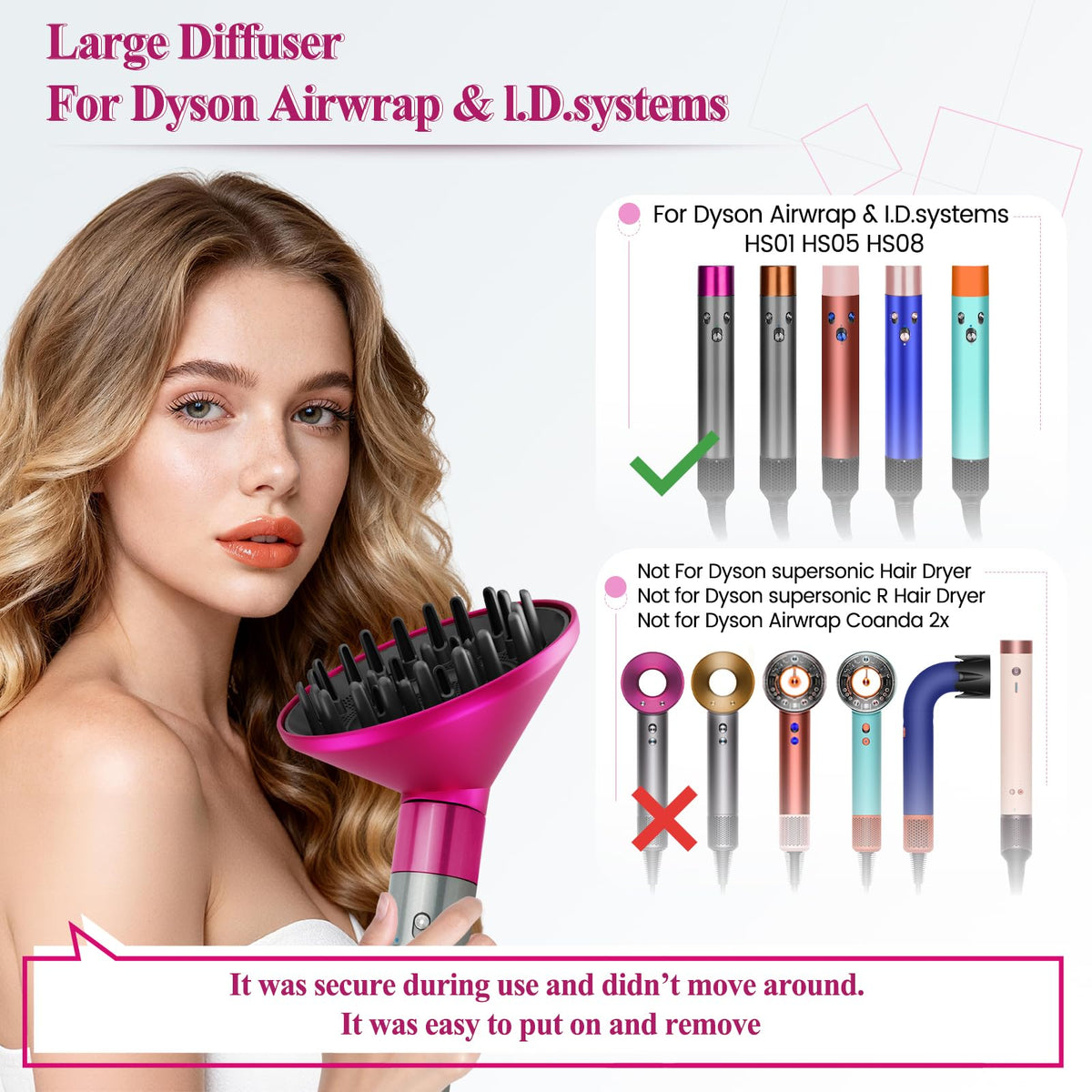 YTCHYYSK fast-drying with Dyson Airwrap diffuser for thick hair.