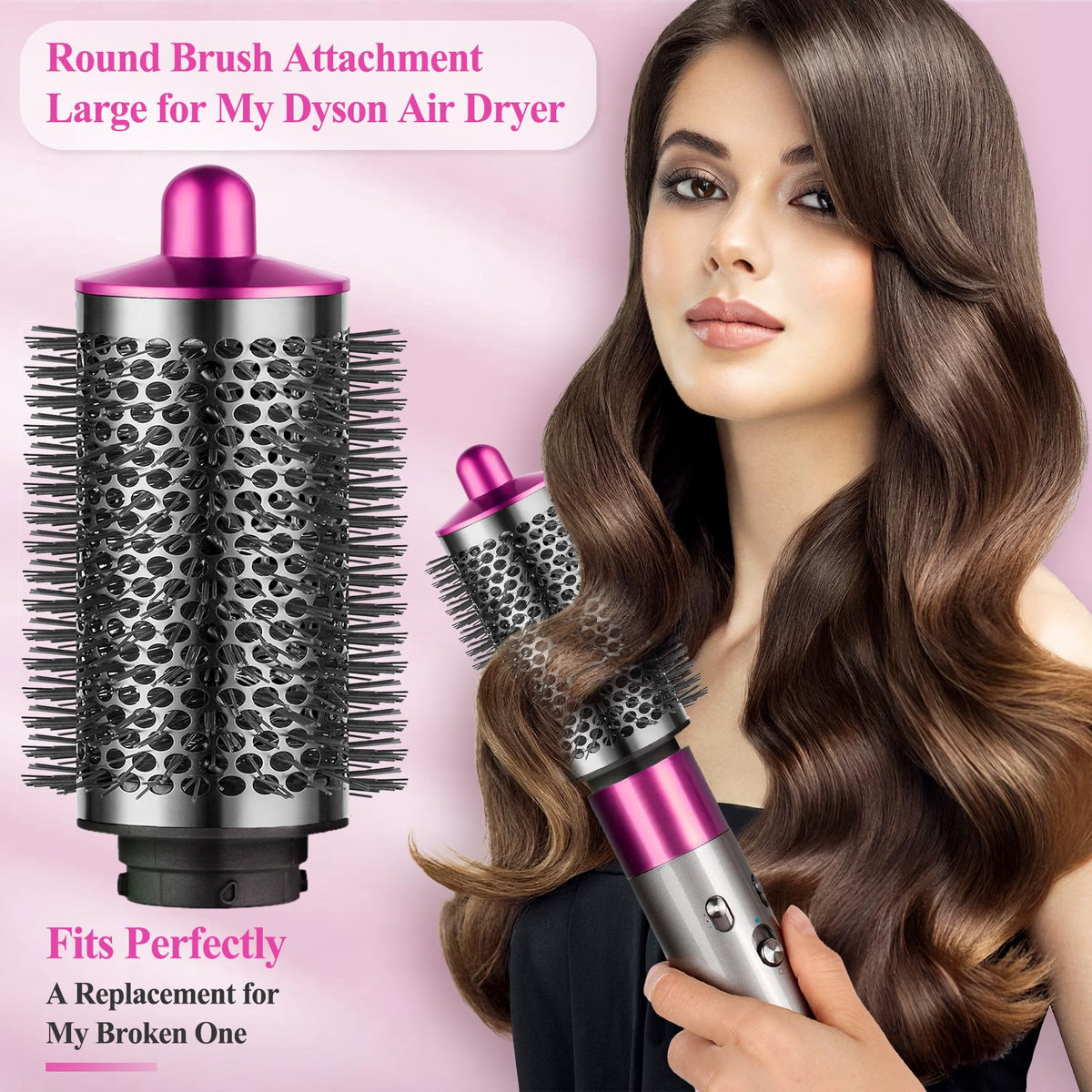 YTCHYYSK Oval round brush in Rose adds volume while drying