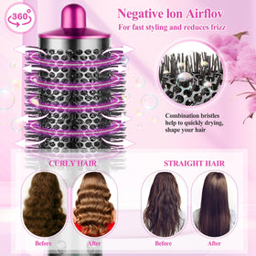 YTCHYYSK Round brush for Dyson Airwrap in Rose speeds styling