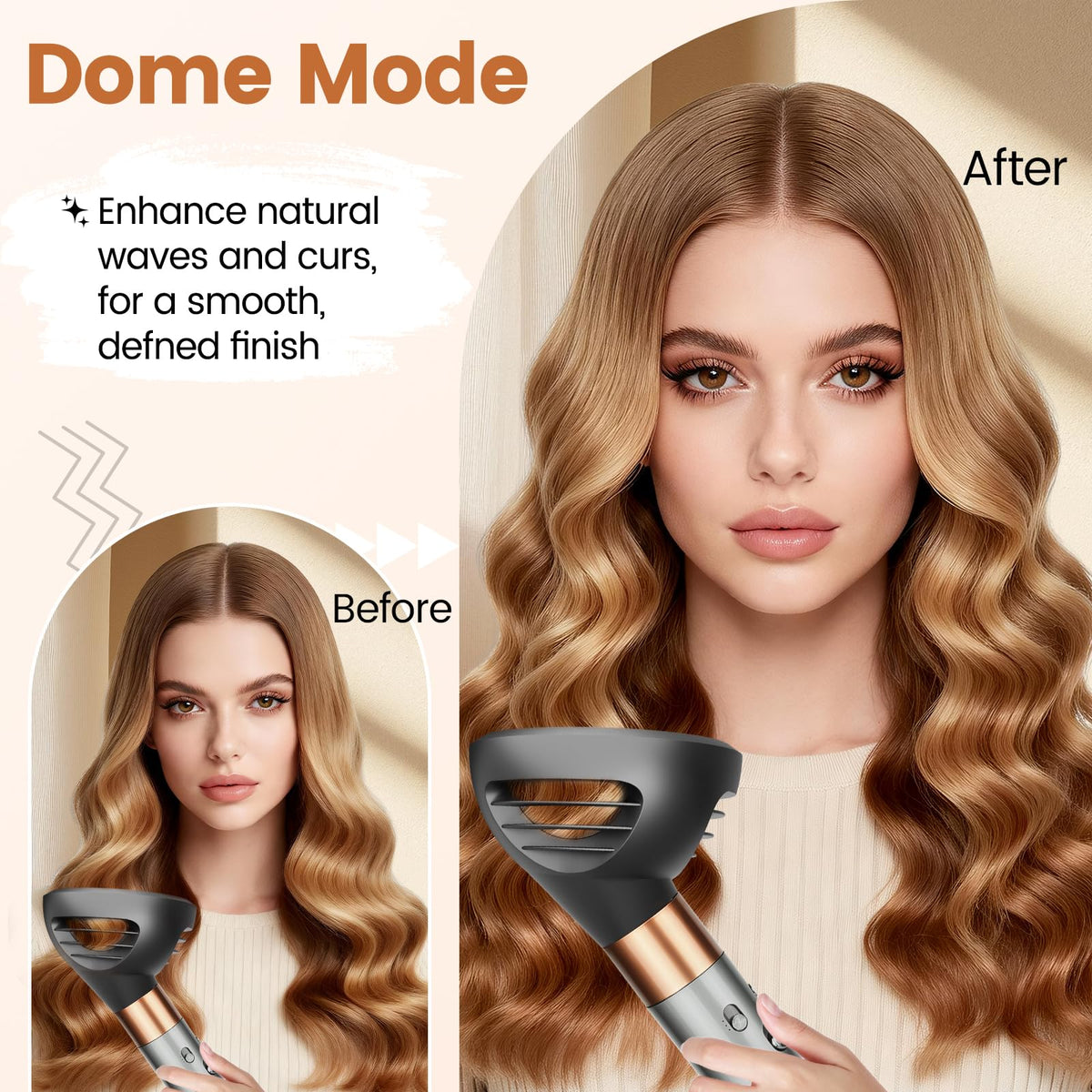 YTCHYYSK Diffuse Mode creates voluminous, textured curls.